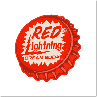 Vintage Red Lightening Cream Soda Bottlecap Posters and Art